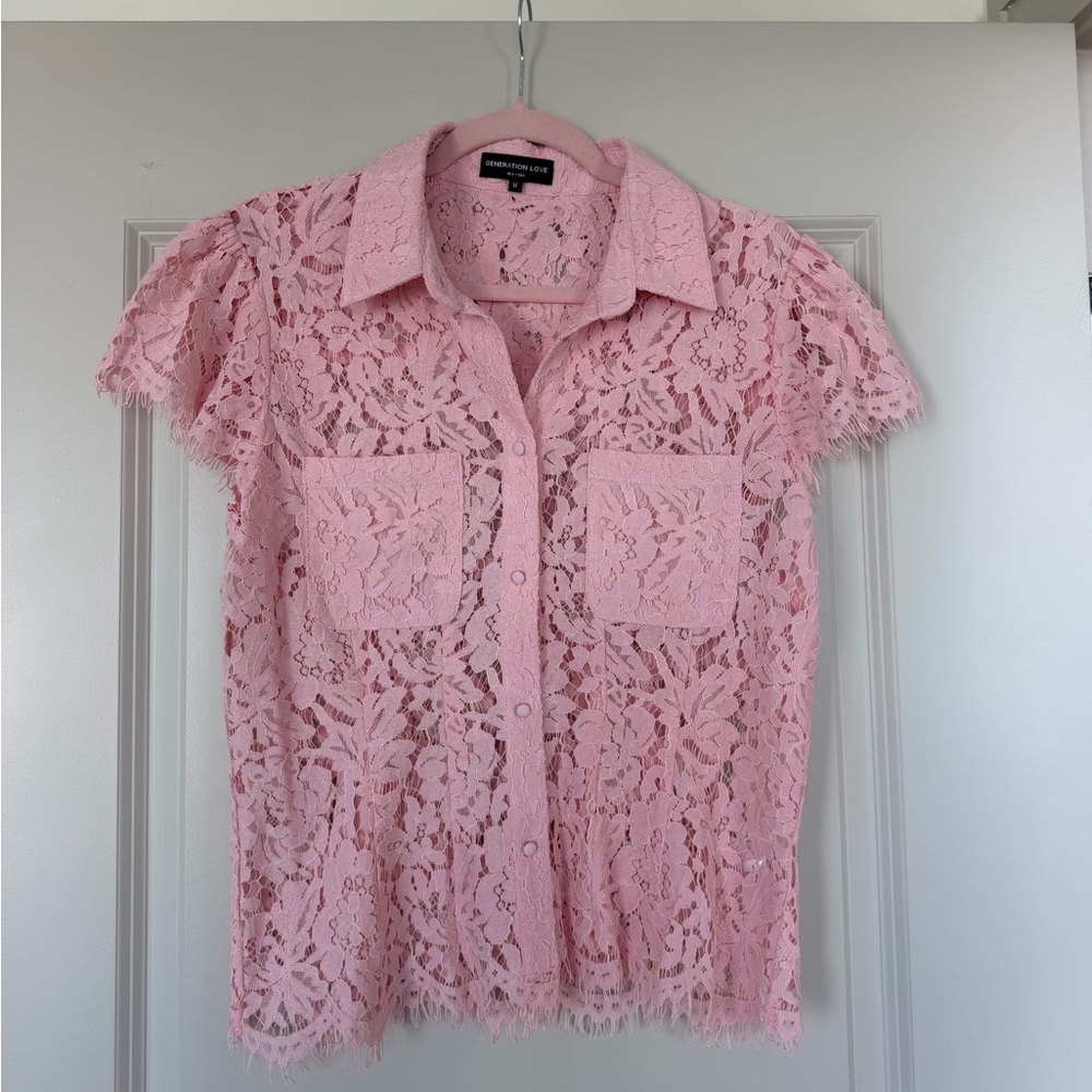 Generation Love Pink Lace Blouse